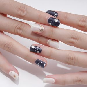 Holiday Themed Design Christmas Gel Nail Strip Wraps Non-Toxic Long Lasting Semi Cured UV Gel Nail Art stickers