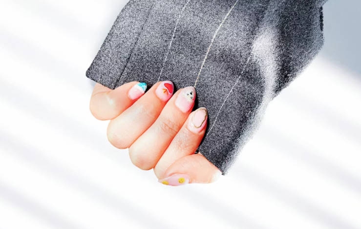 Gel Nails with Stickers